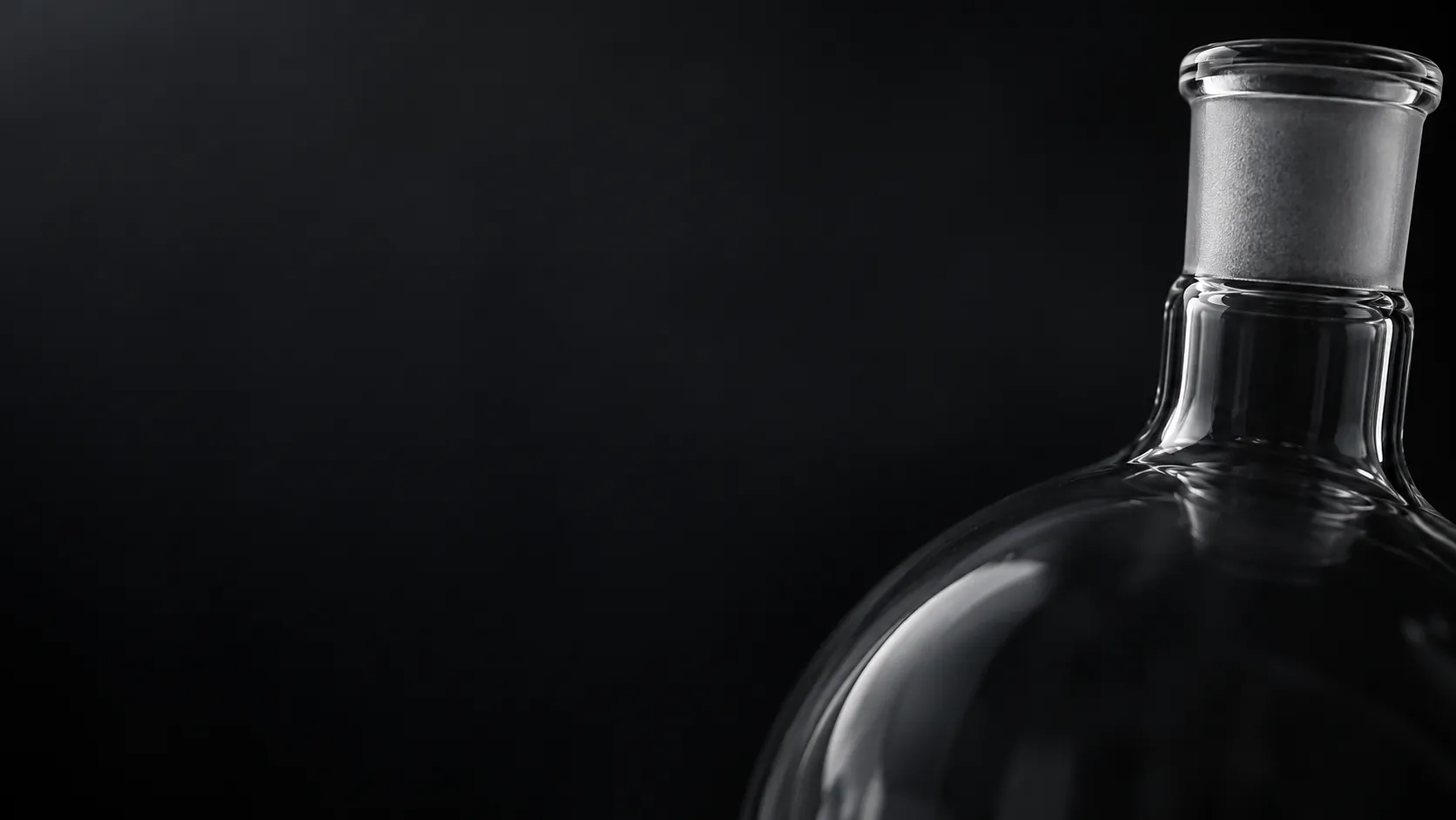 A glass flask, for chemicals.
