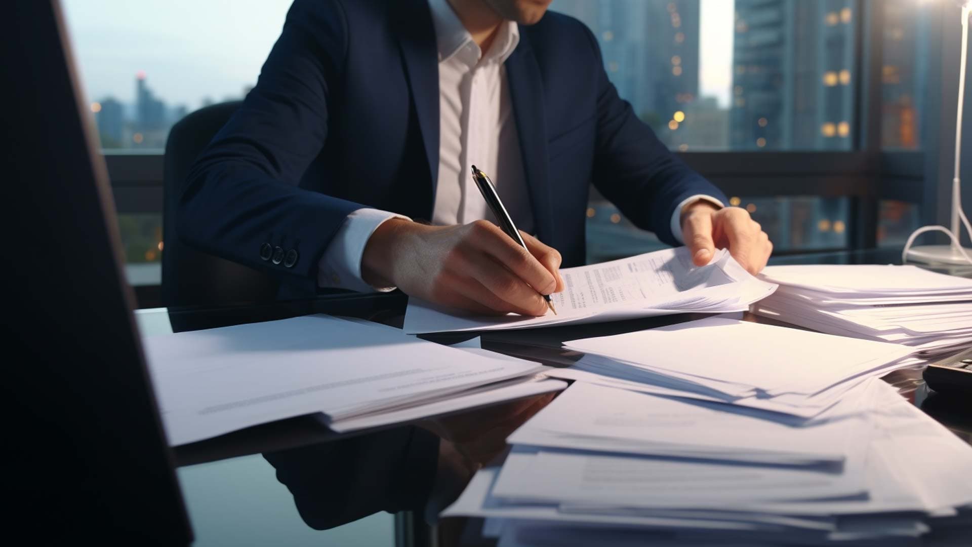 Businessman working in an office