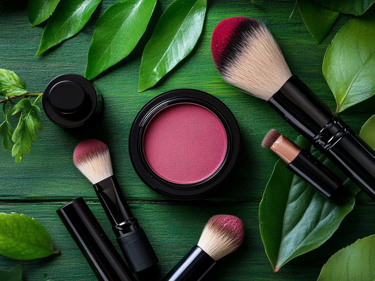 Cosmetics on a table