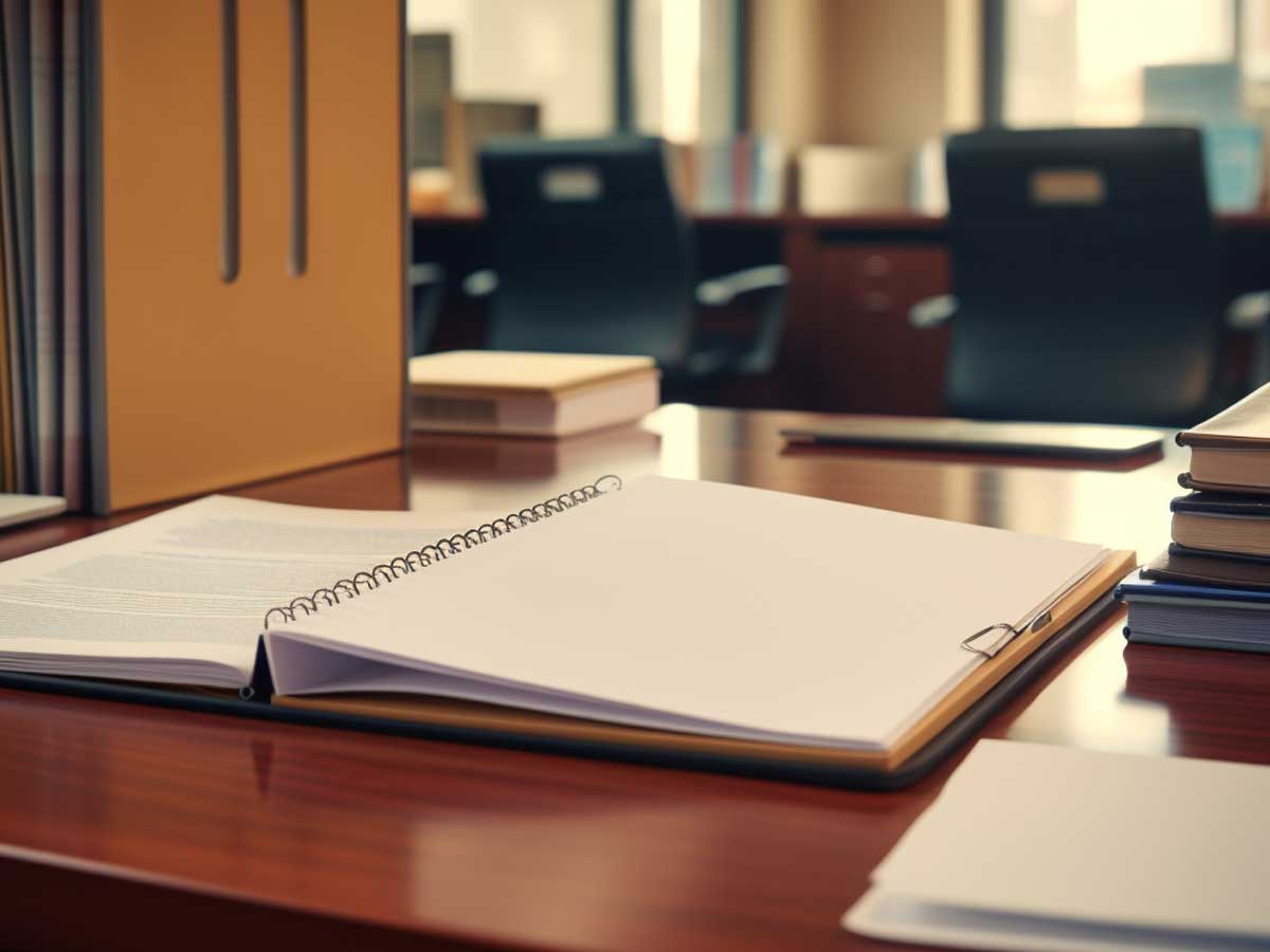 Report on an office desk