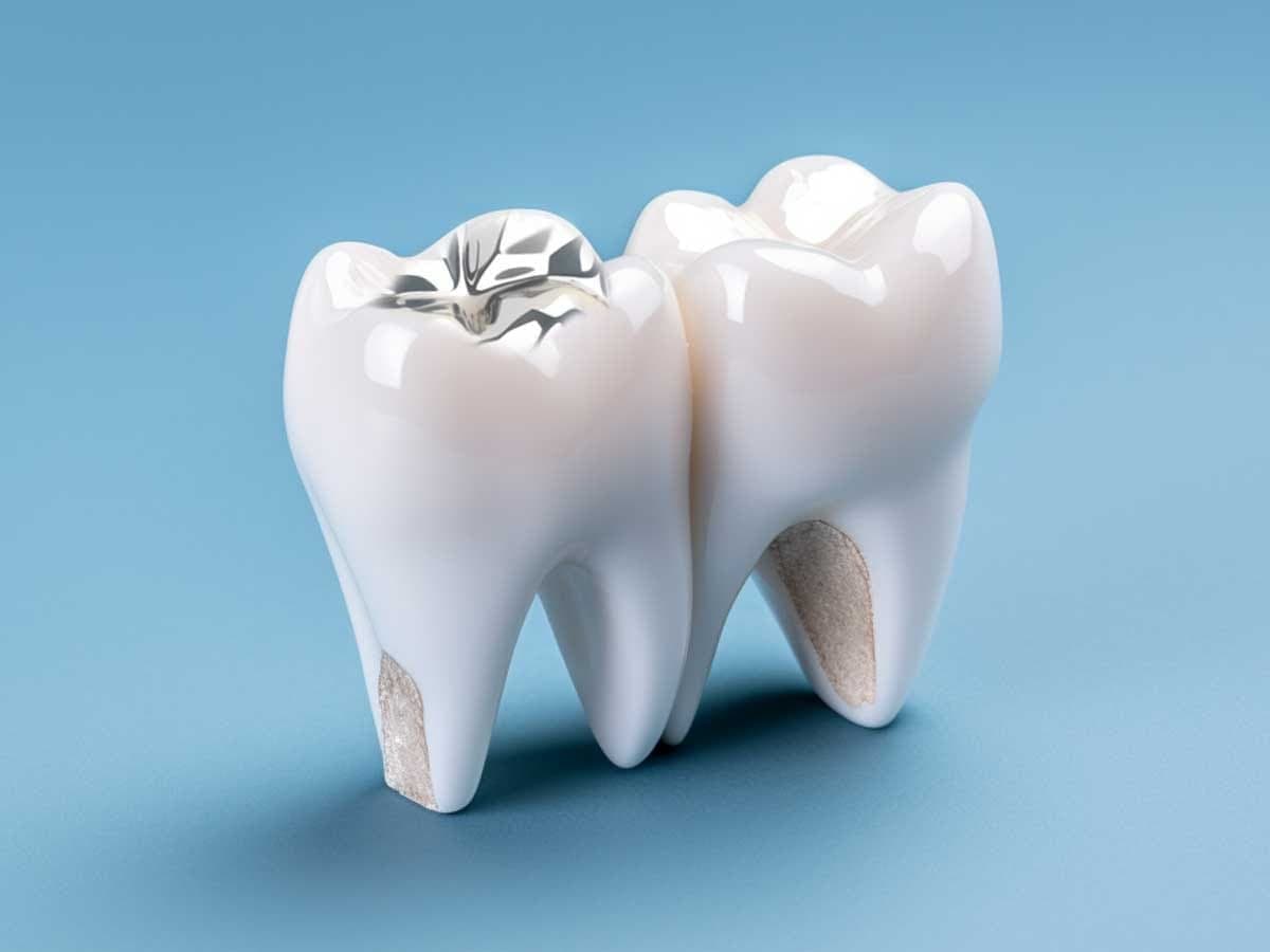 Tooth with filling