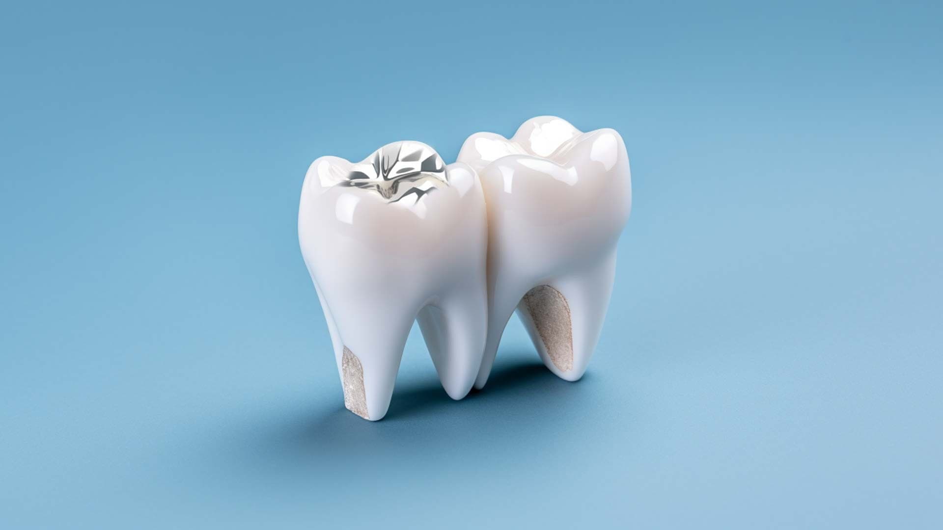 Tooth with filling