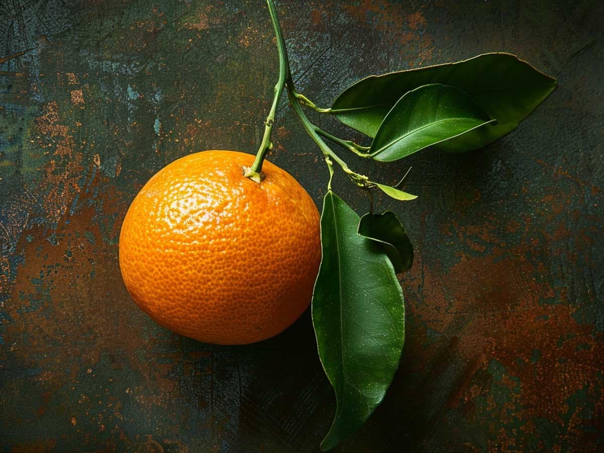 Tangerine on a table