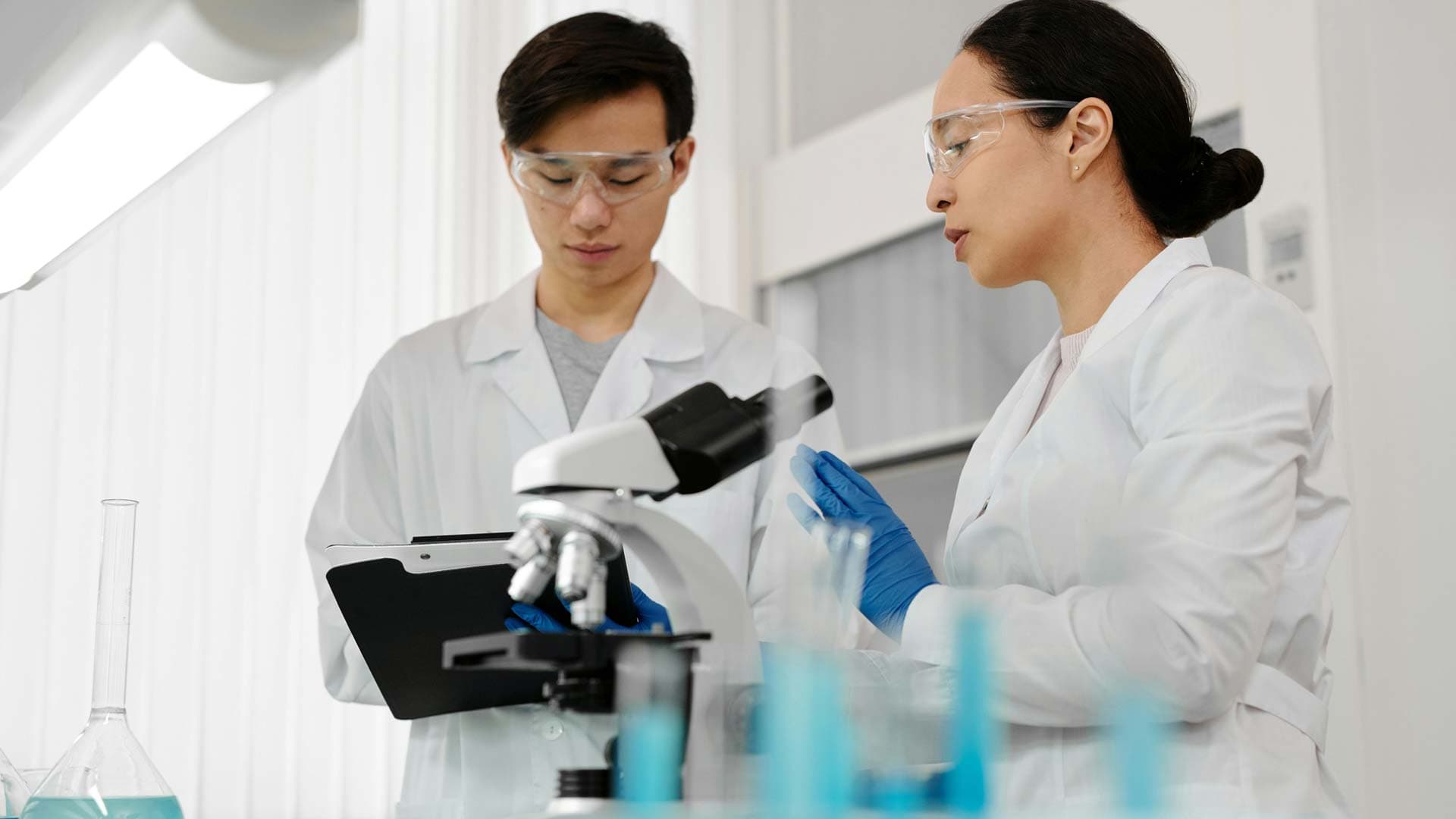 Pair of scientists in a lab