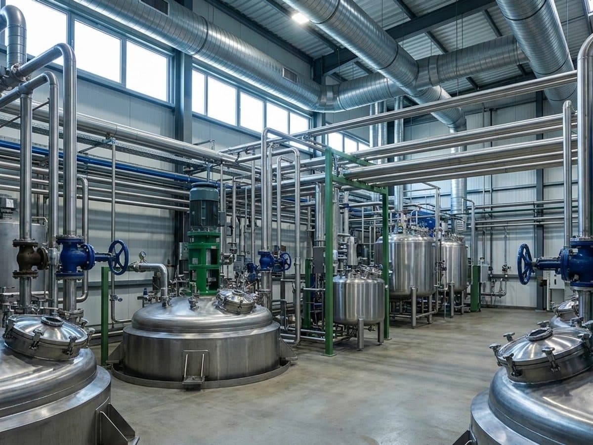 Closed solvent transfer equipment inside an industrial chemical facility