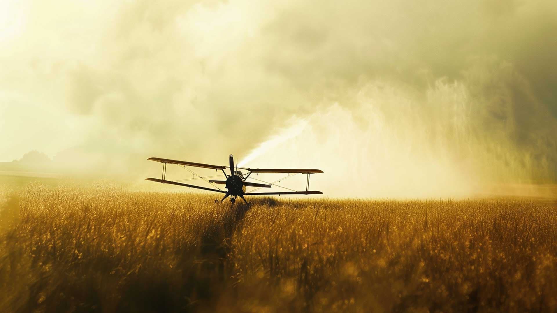 Spraying pesticides