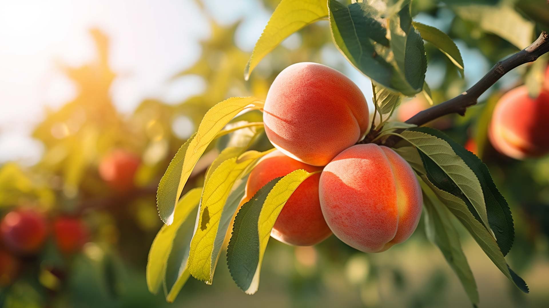 Peaches on a peach tree