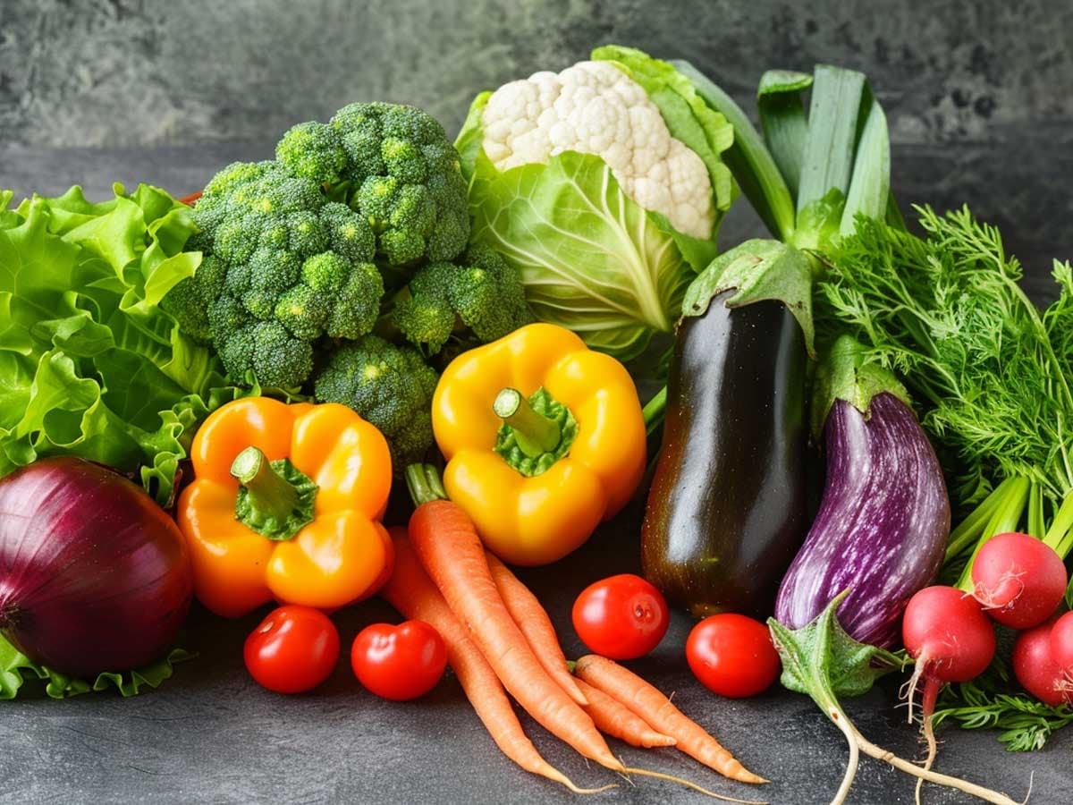 Field vegetables on a table