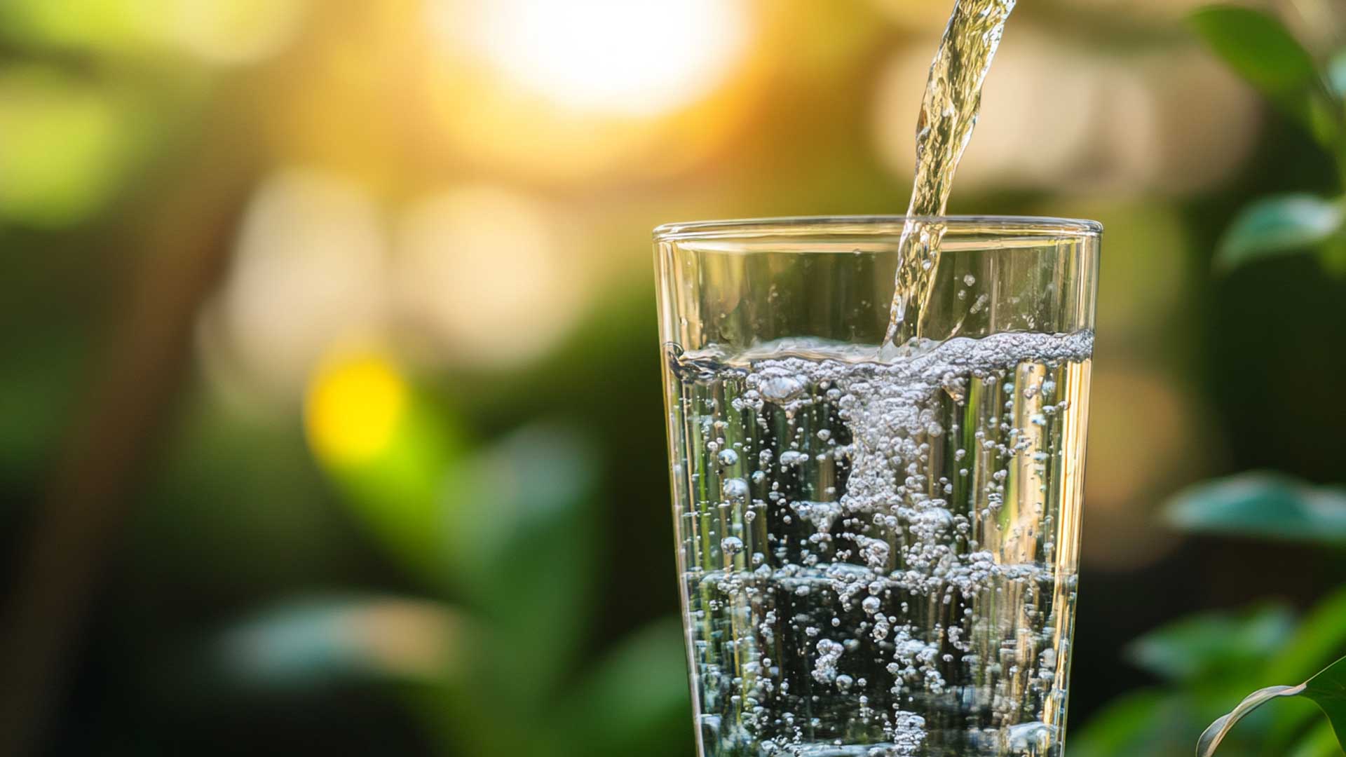 Clean drinking water in a glass