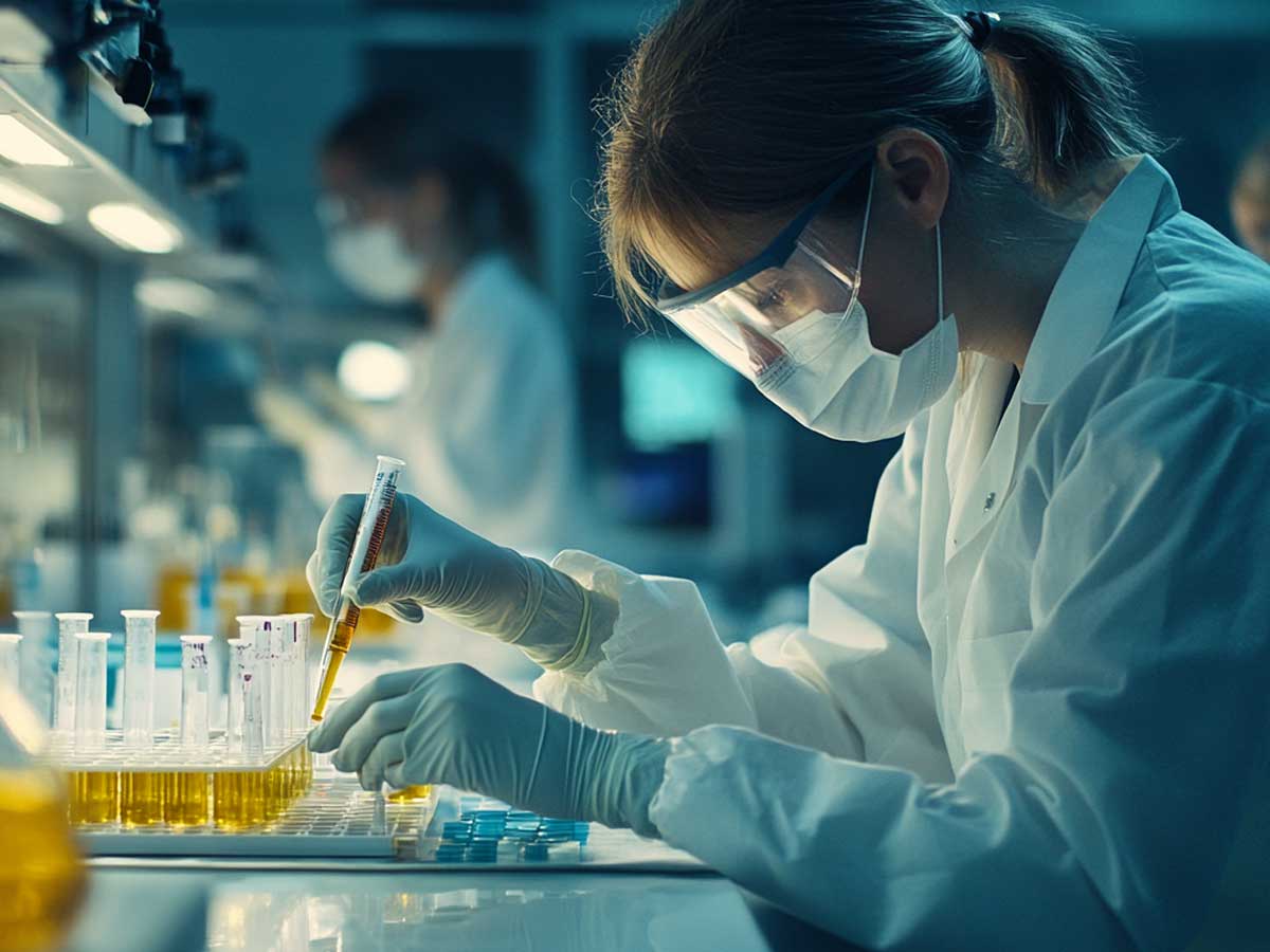 Woman in a testing lab