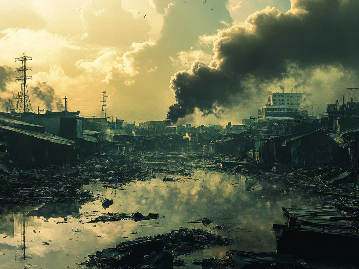 Pollution in a city
