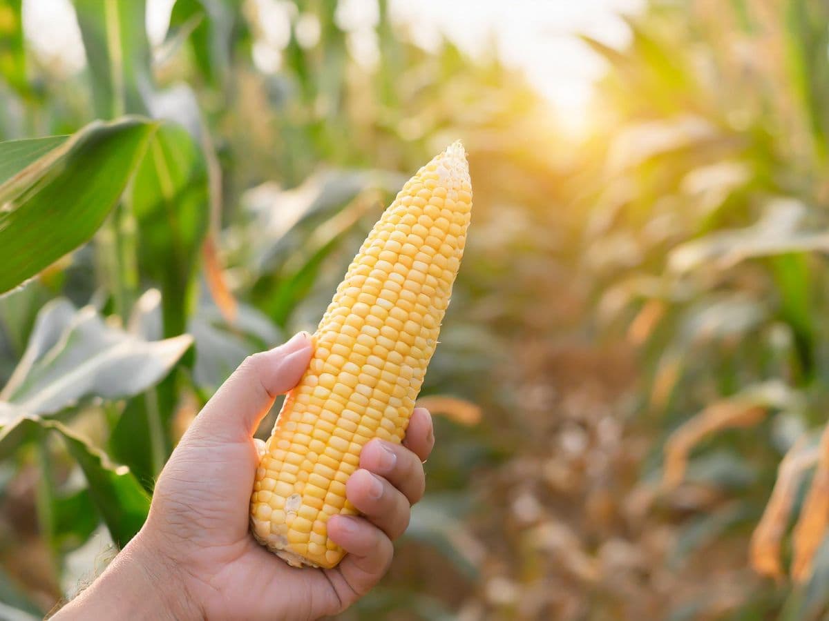Holding a corn cob