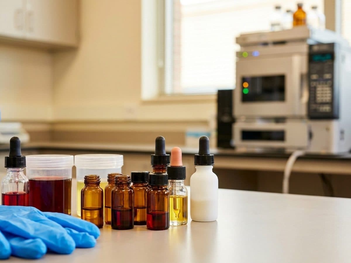 Cosmetics quality control with laboratory equipment