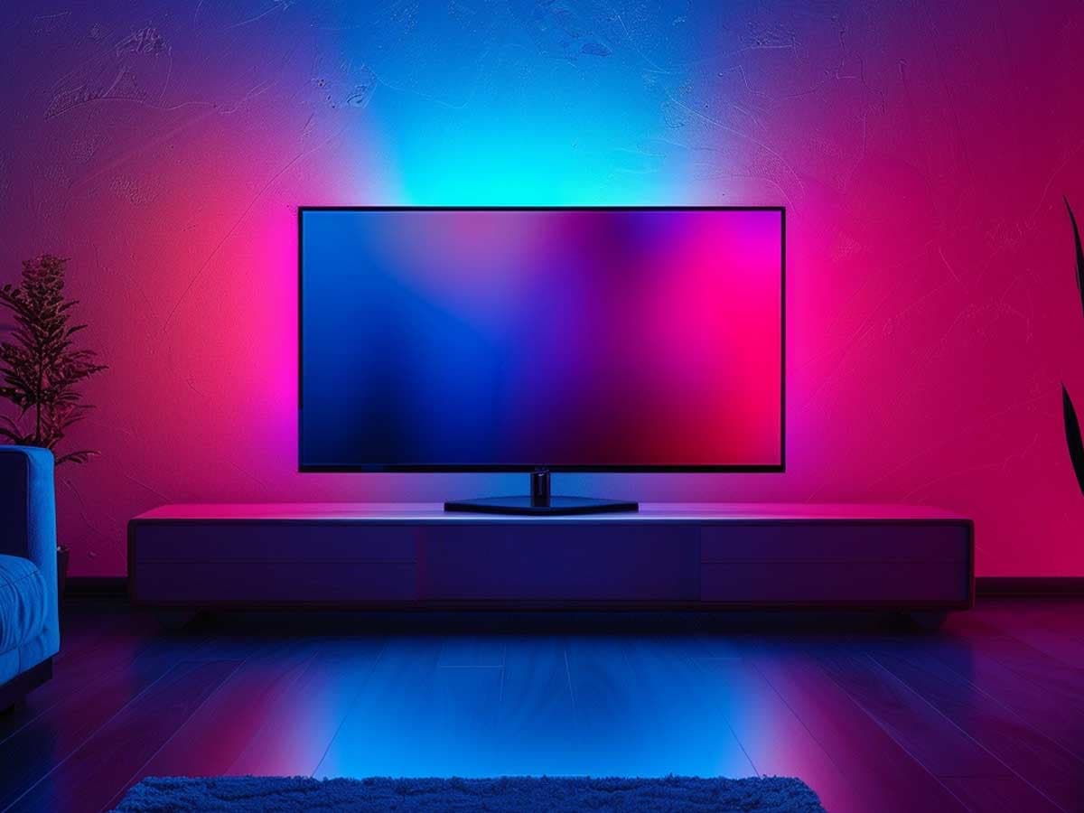 LED TV on a stand