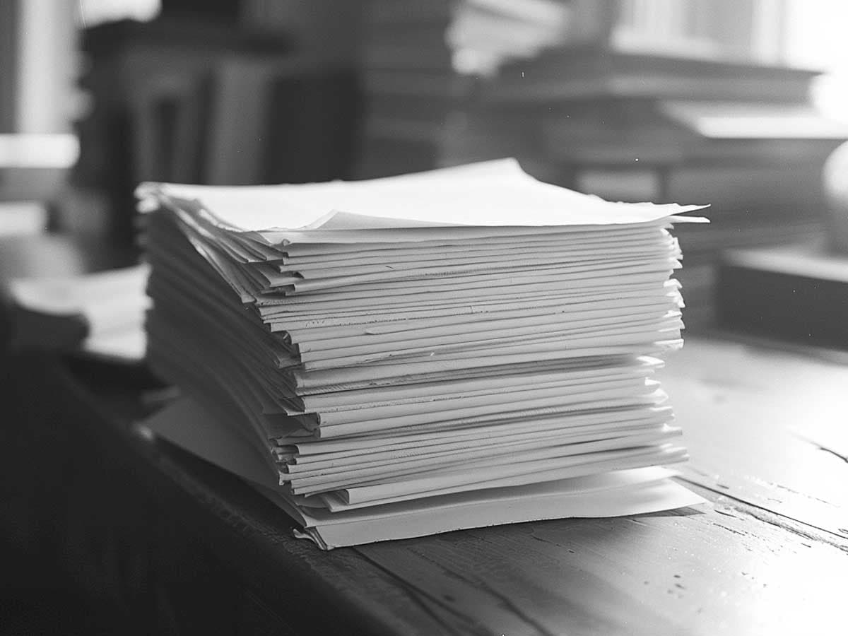 Paperwork on desk