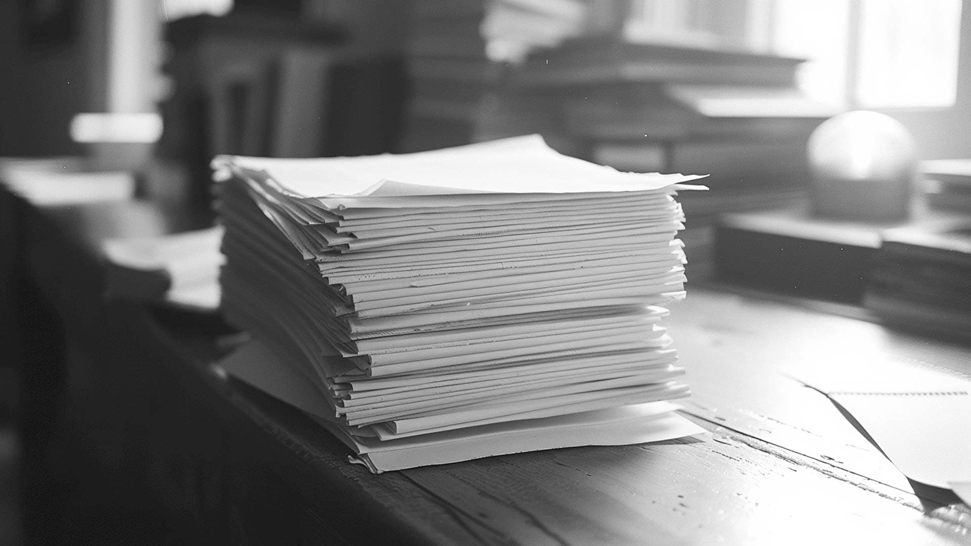 Paperwork on desk