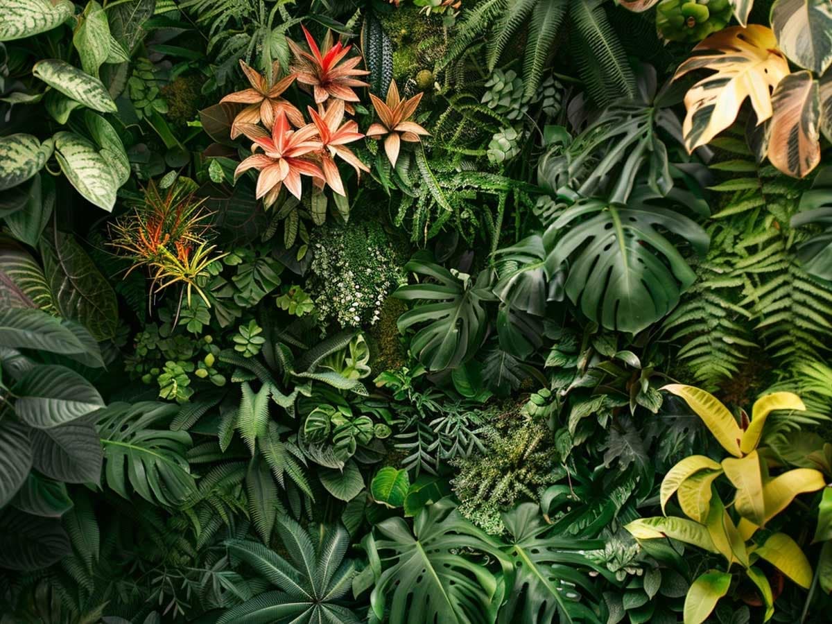 Mixed varied plants