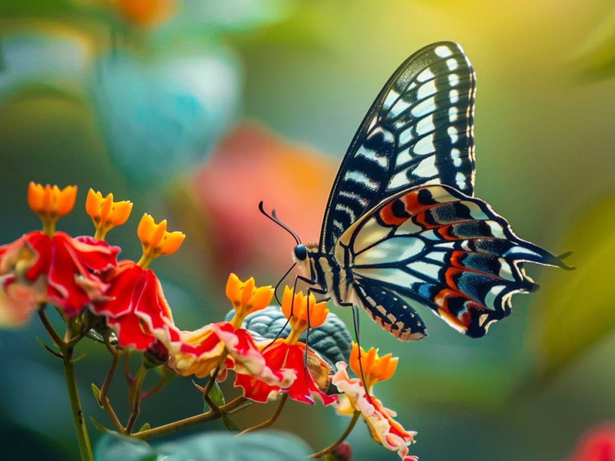 Butterfly sitting on a flower