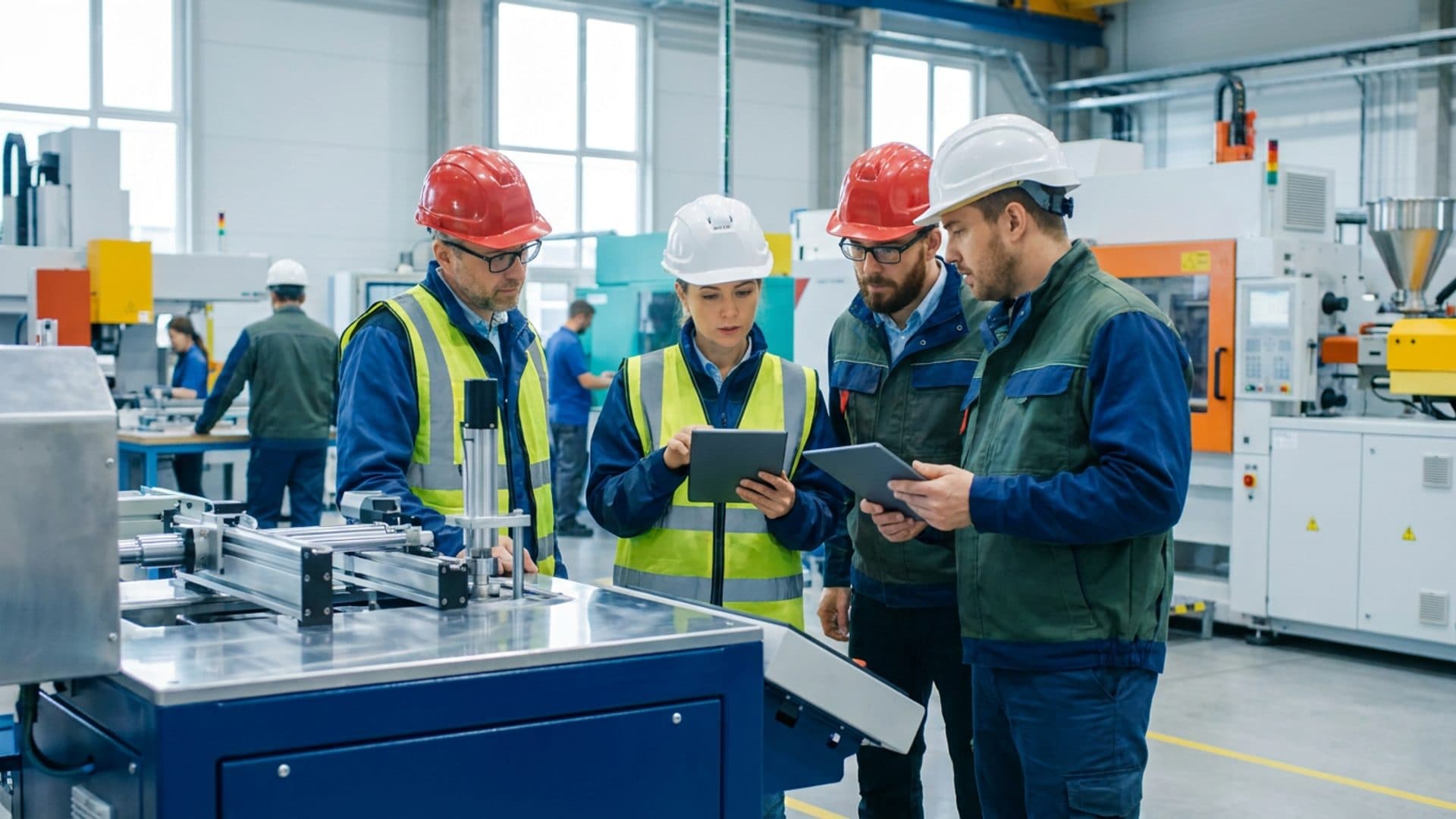 European manufacturing facility with digital compliance review activity