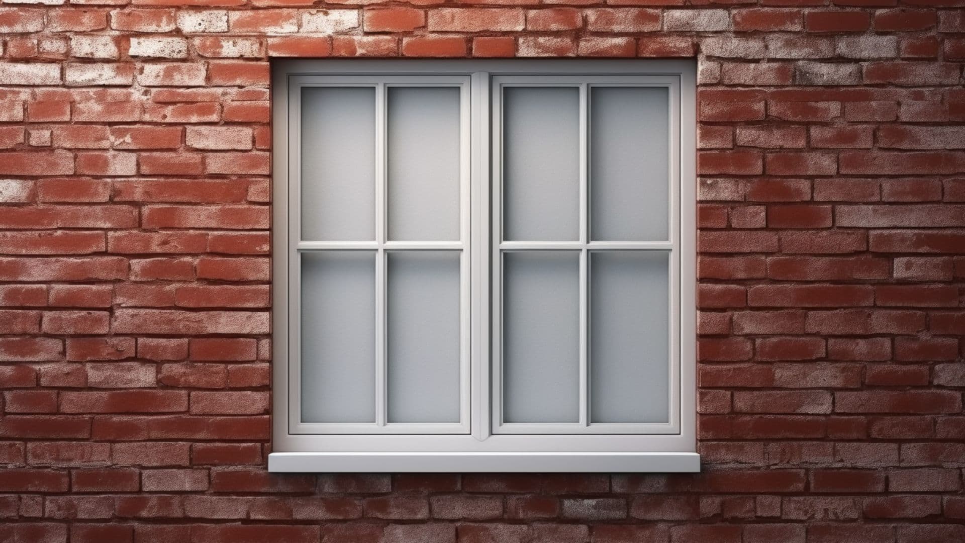 PVC window in a brick wall