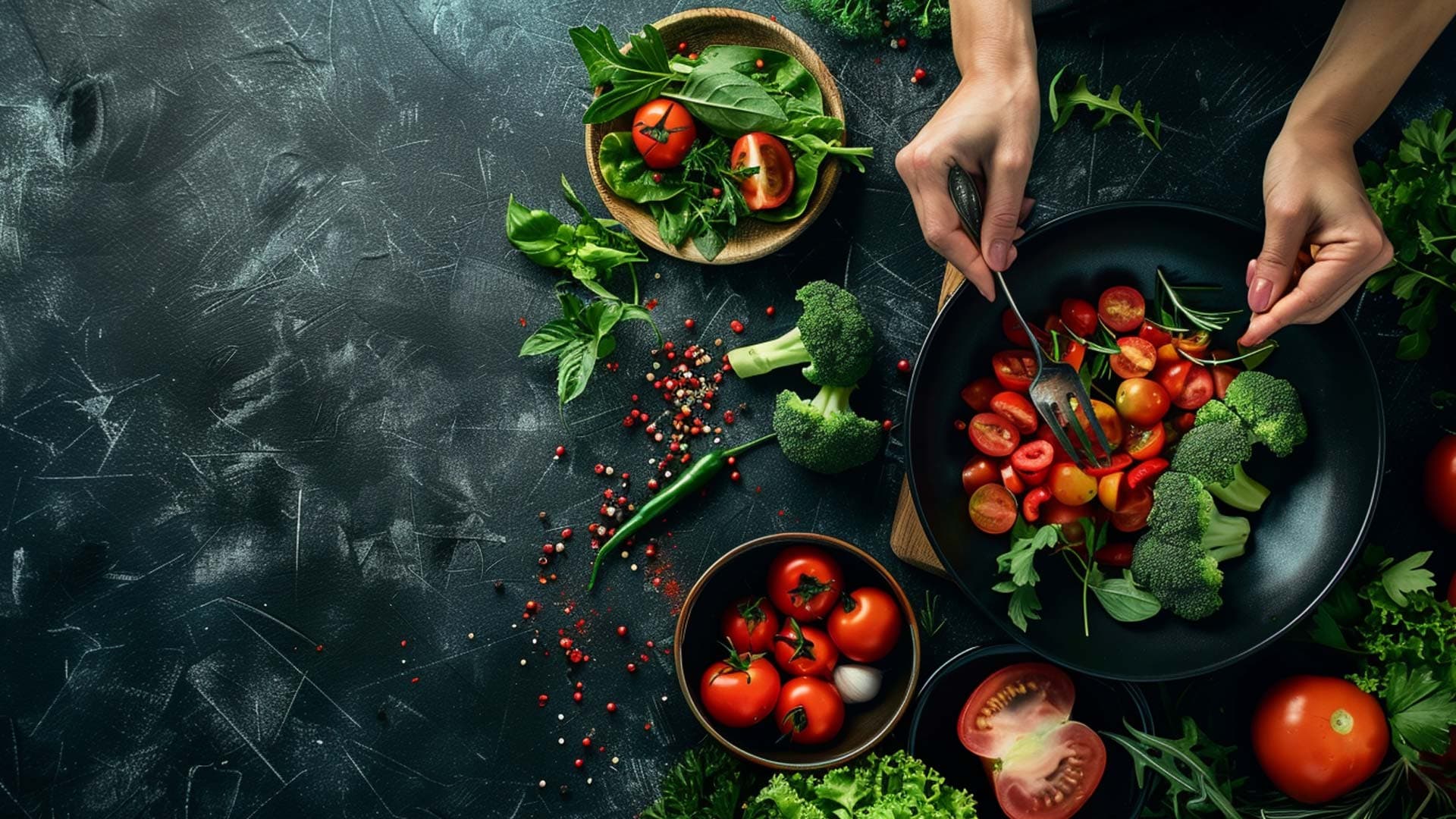 Tomatoes on a table
