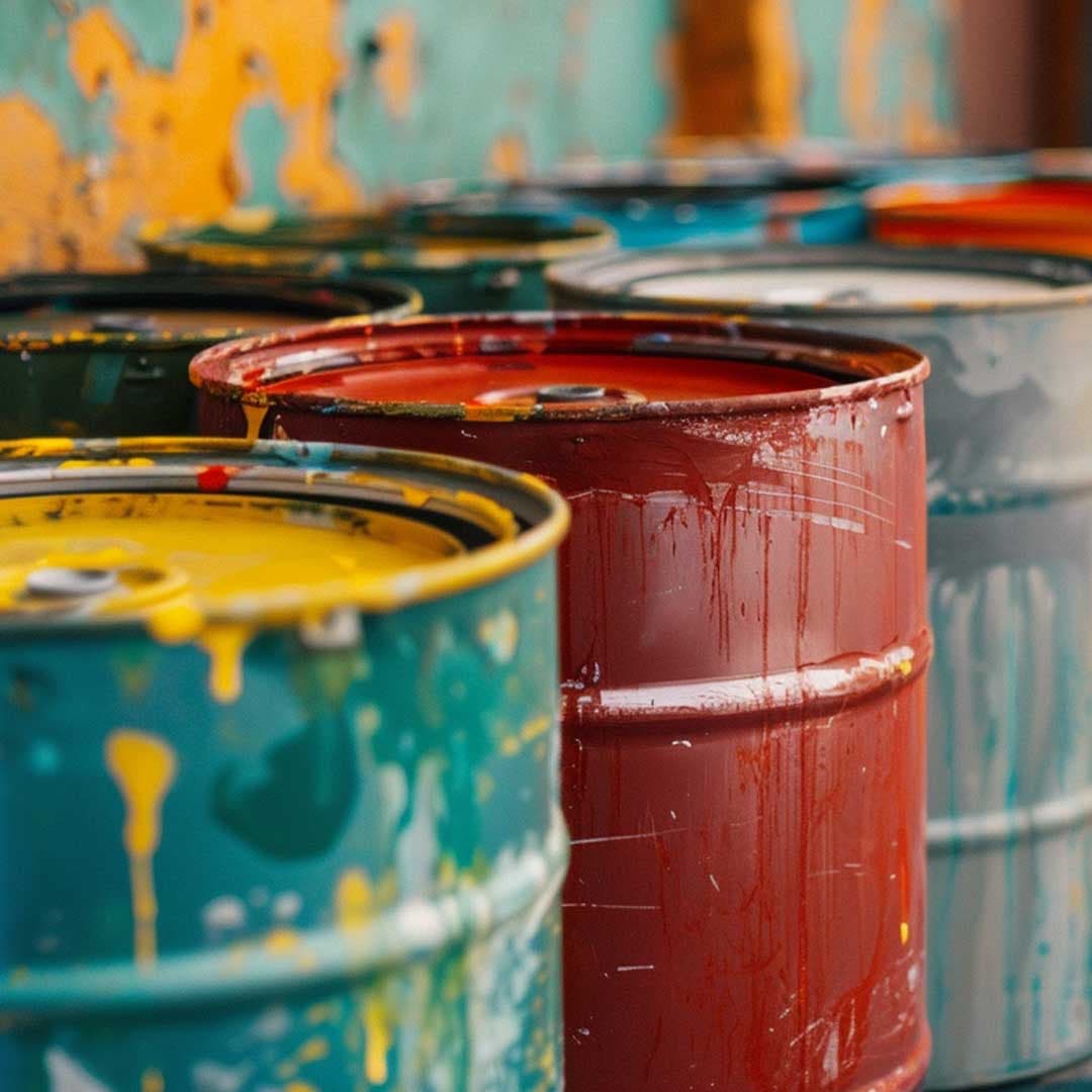 Various paint cans