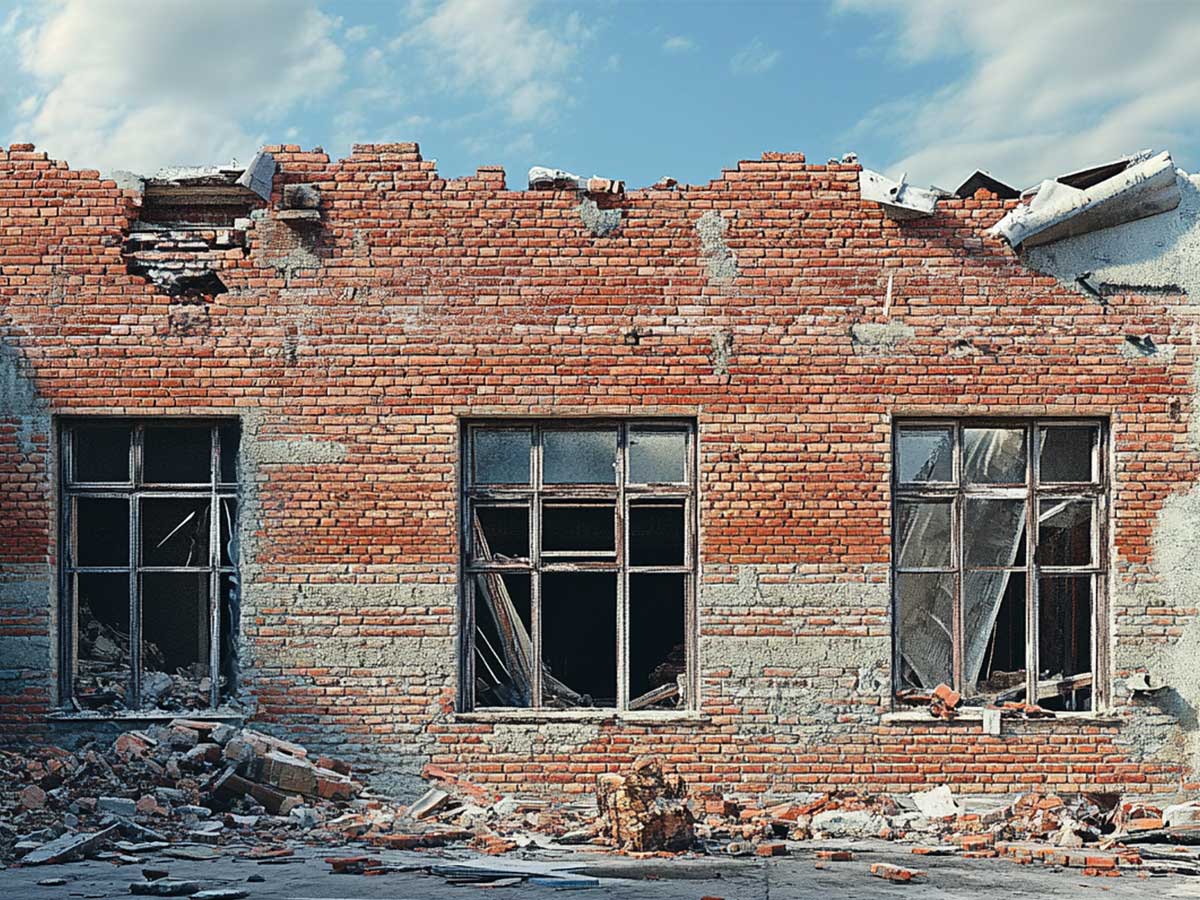 Demolished building