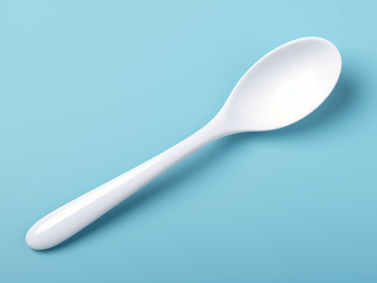 White plastic spoon
