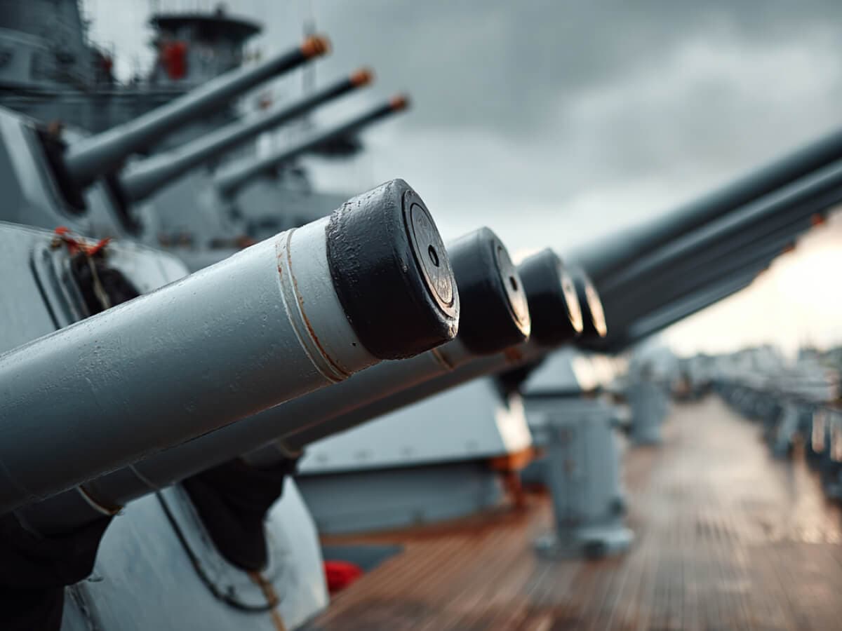 Battle ship with artillery