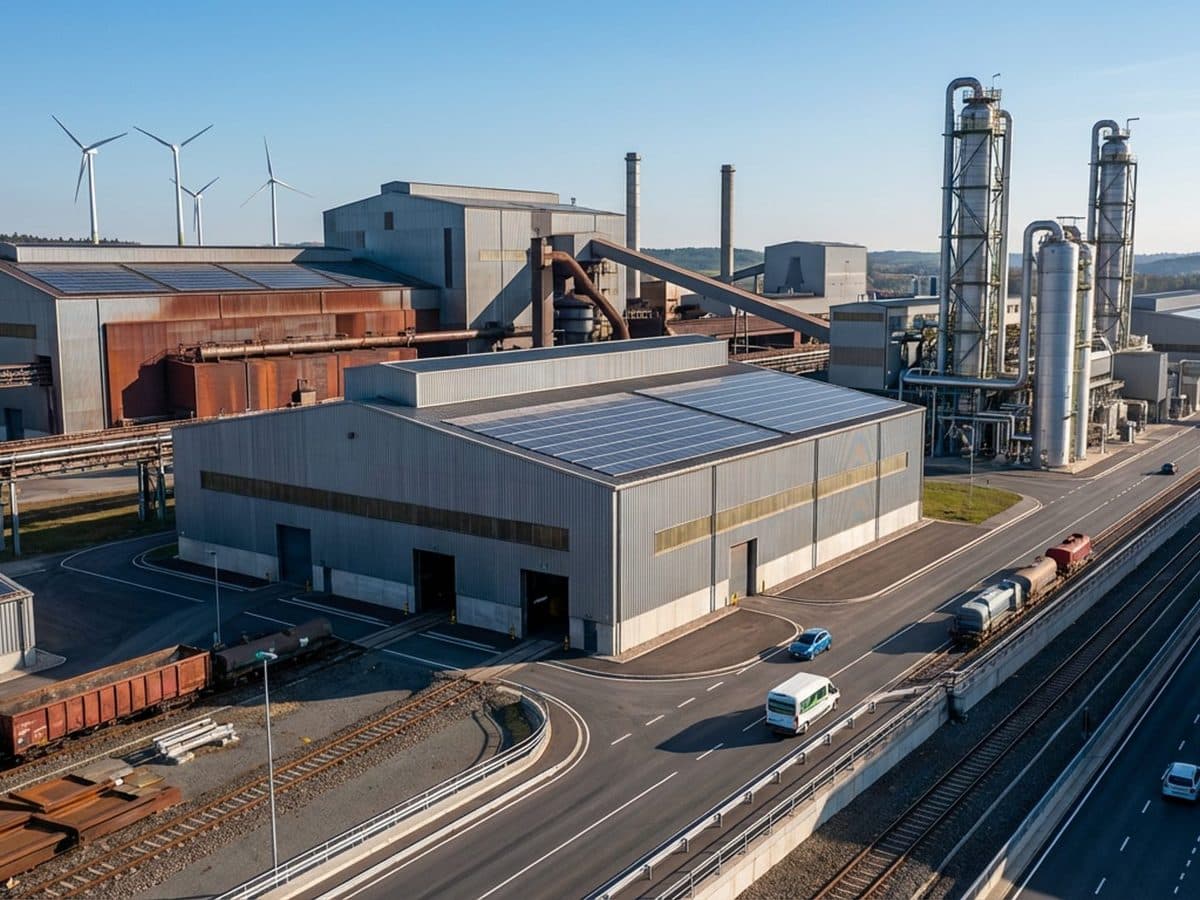 Steel plant representing industrial decarbonisation in Europe