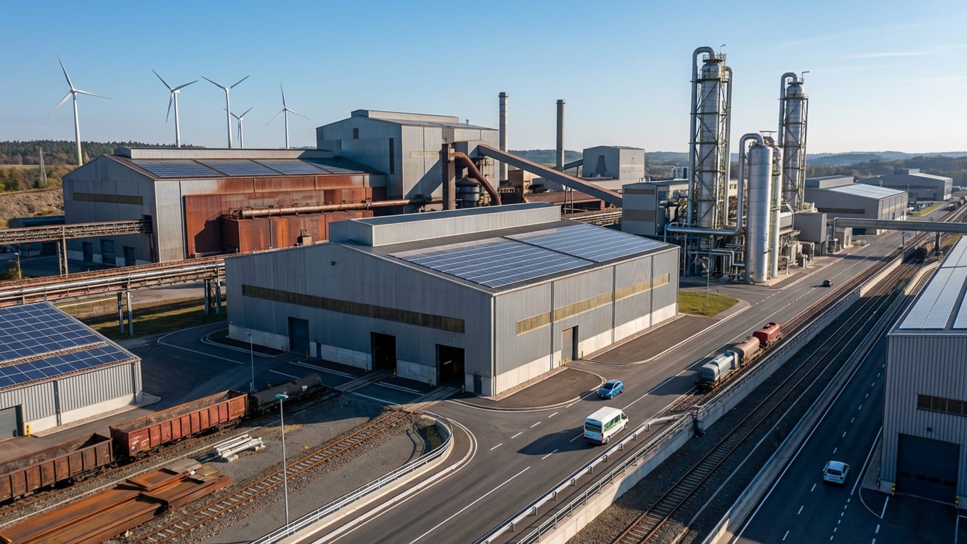 Steel plant representing industrial decarbonisation in Europe
