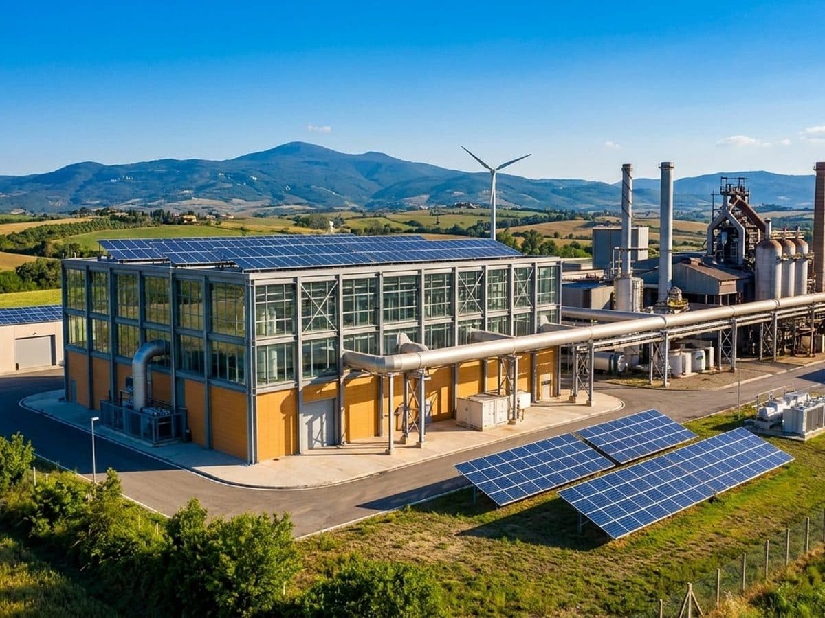Electrolyser facility supplying a modern industrial plant