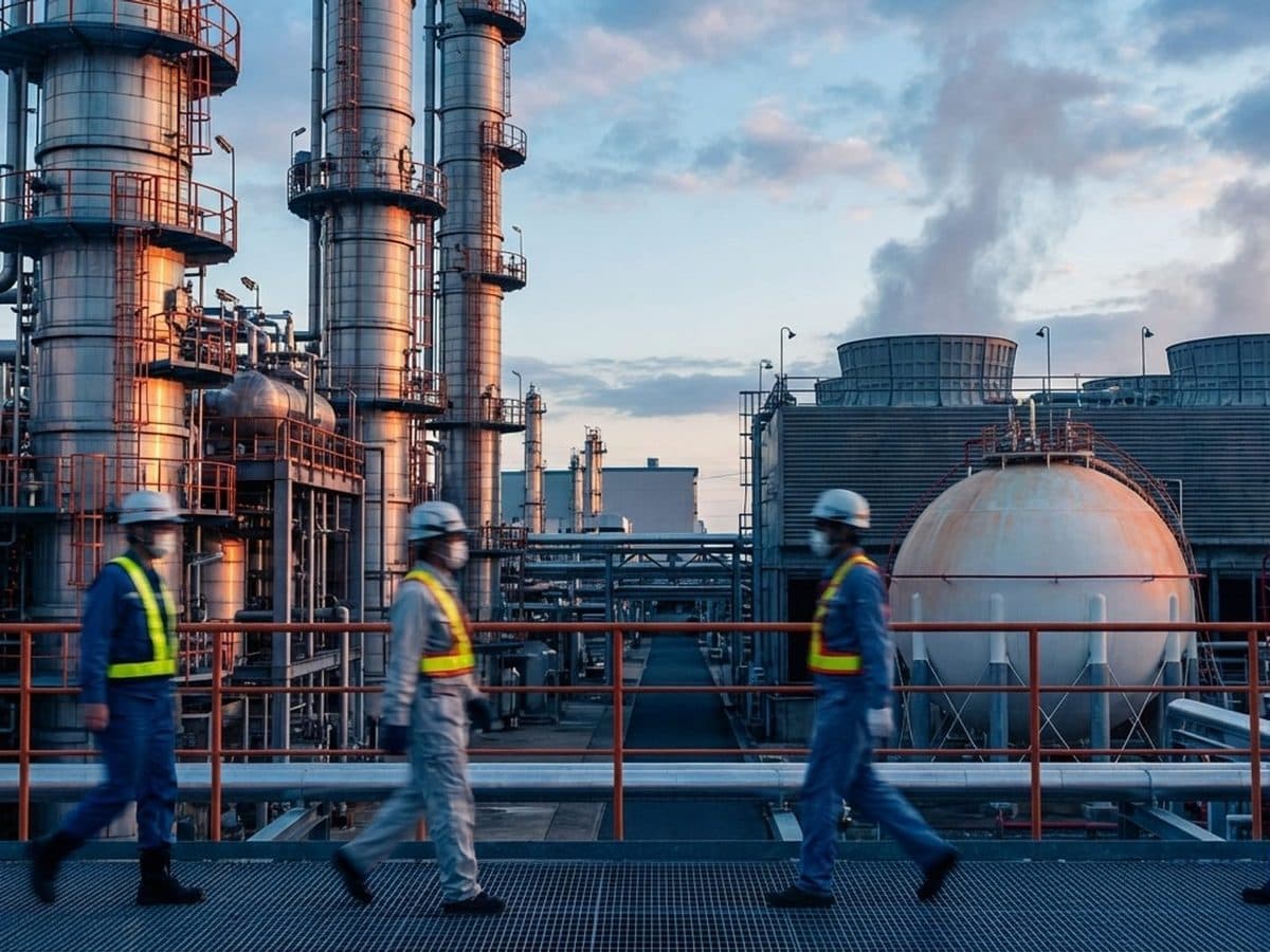 Modern chemical plant in Japan