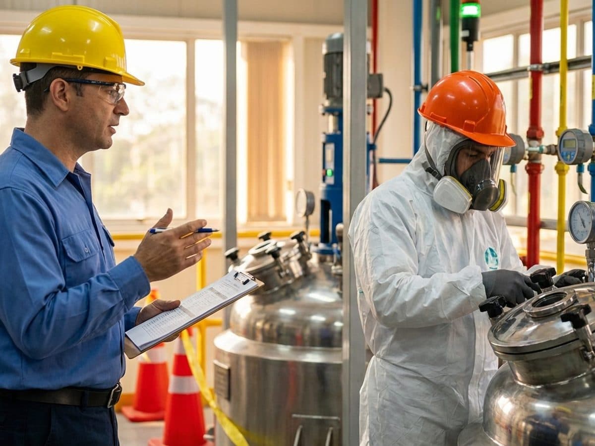 Industrial hygiene checks in a chemical facility