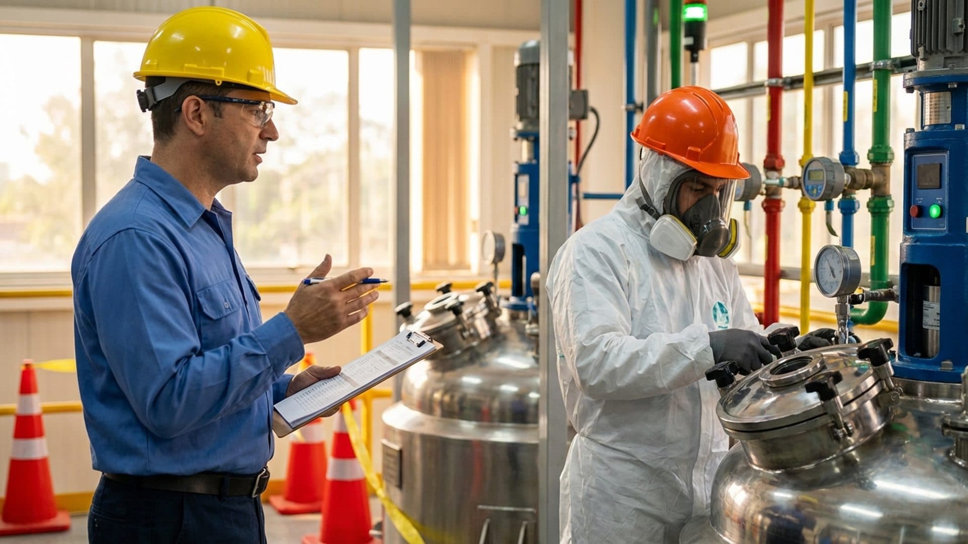 Industrial hygiene checks in a chemical facility