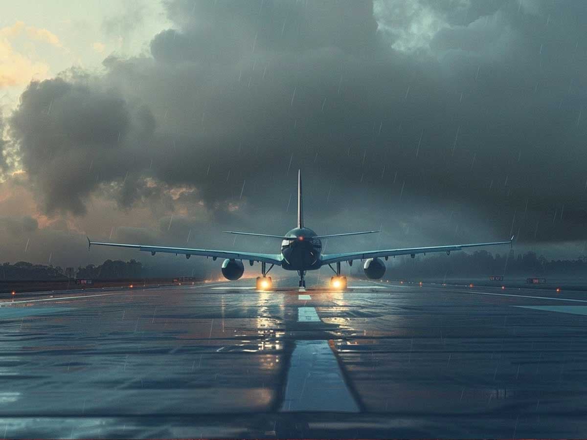 Airplane on a runway