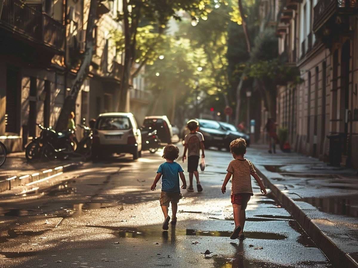 Children playing in the street