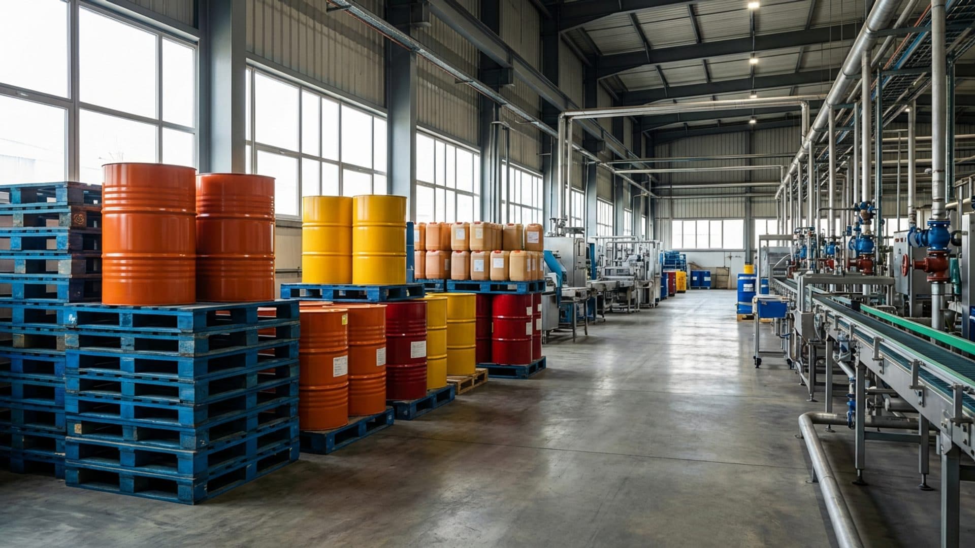 Industrial supply chain and chemical manufacturing setting