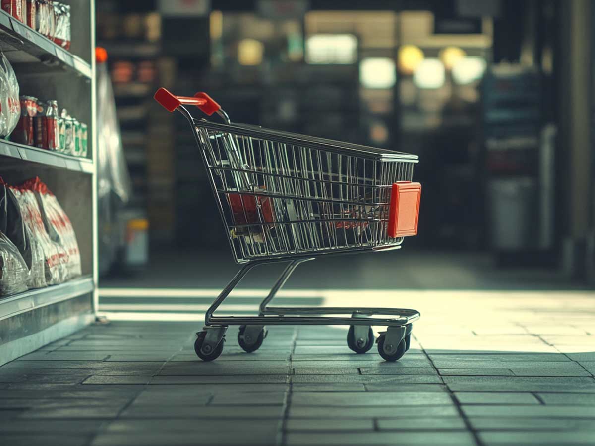 Shopping trolley in a shop