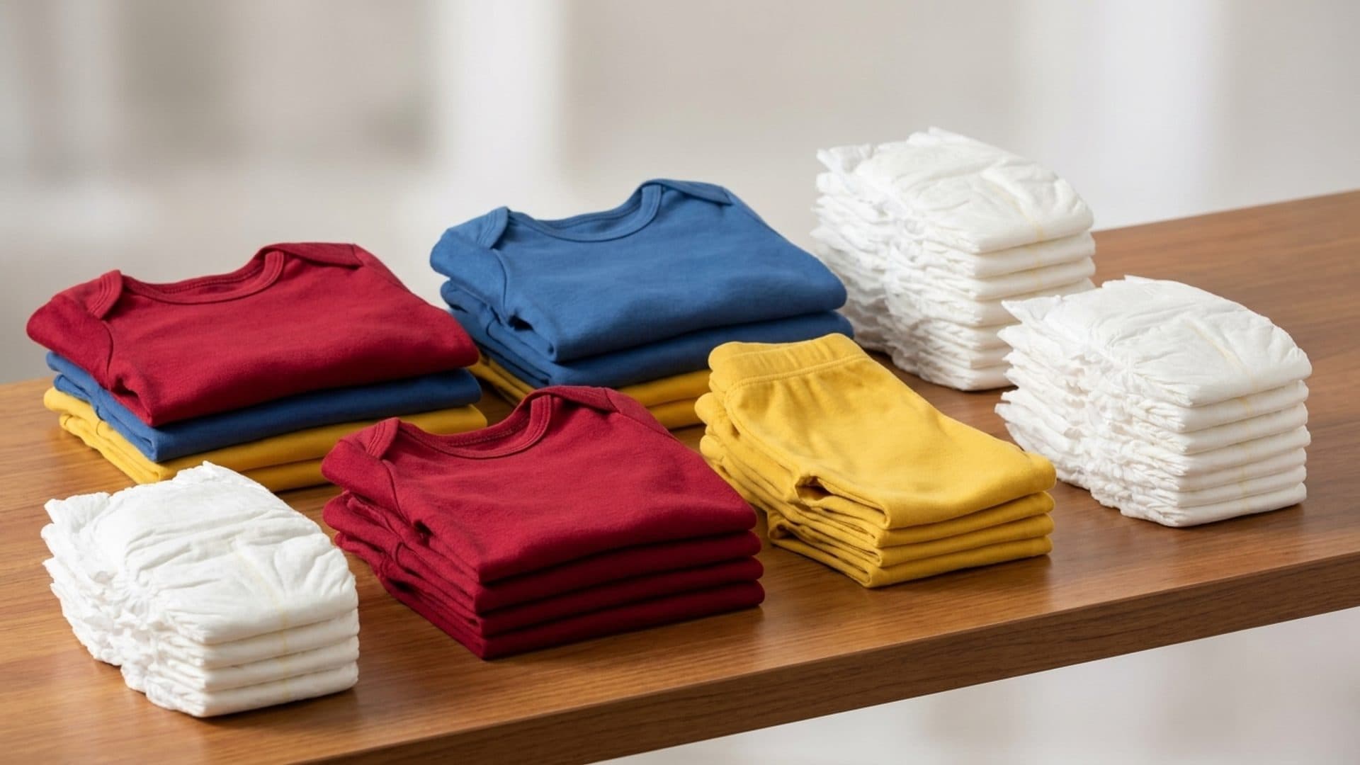 Clothing and baby diaper products prepared for material compliance review
