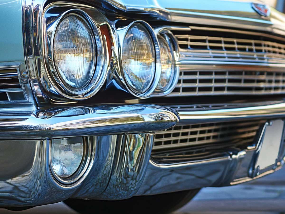 Chrome plating on a car