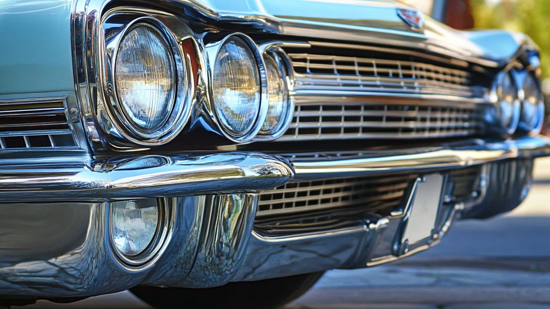 Chrome plating on a car