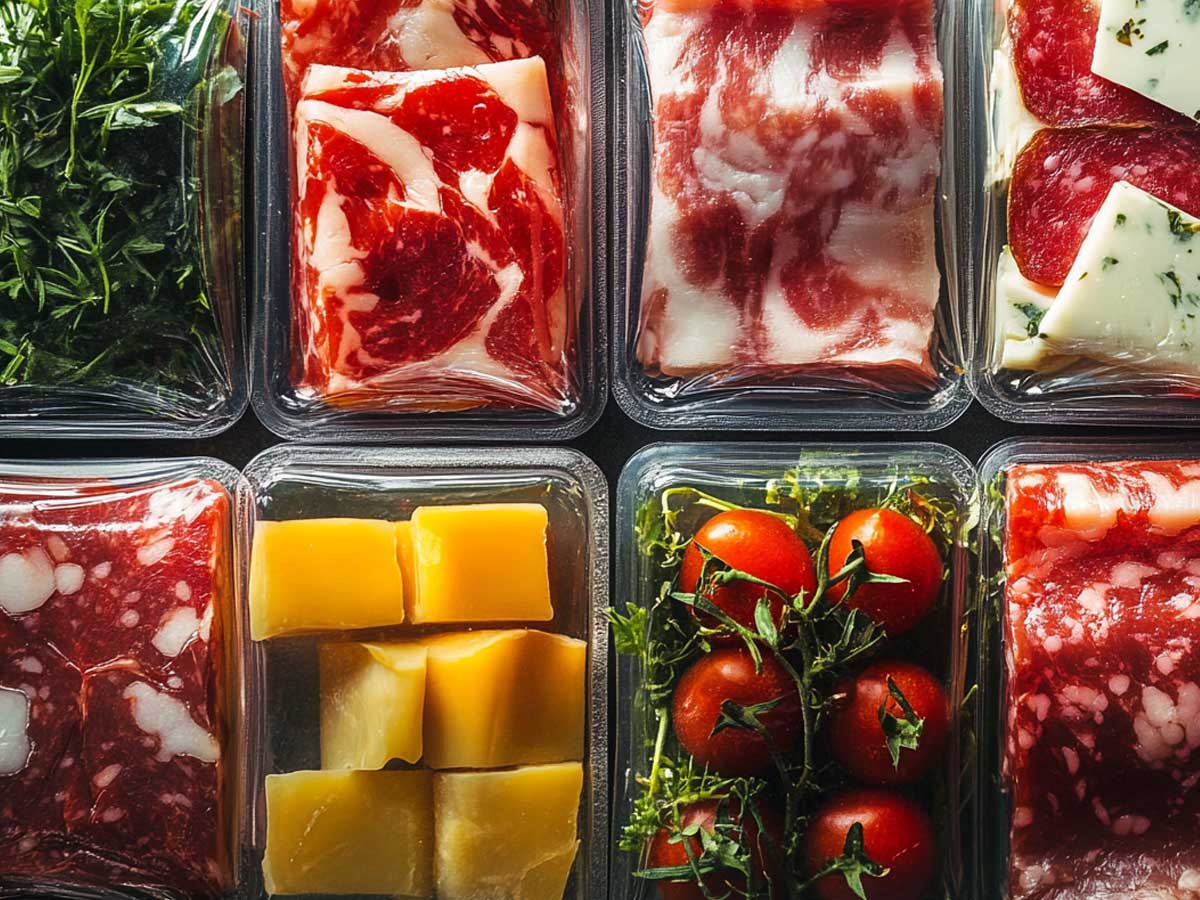 Foods in plastic packaging