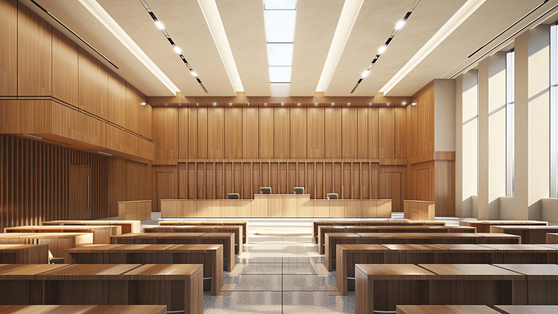 Modern courtroom