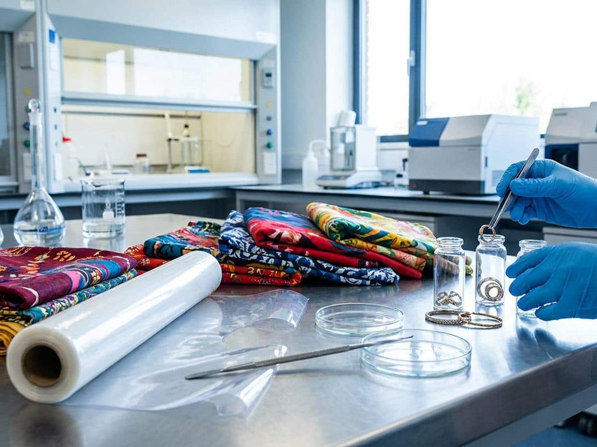 Consumer product samples prepared for chemical compliance testing