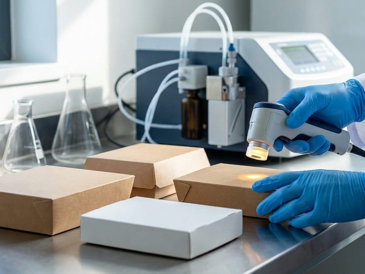 Food-contact packaging samples prepared for laboratory fluorine analysis