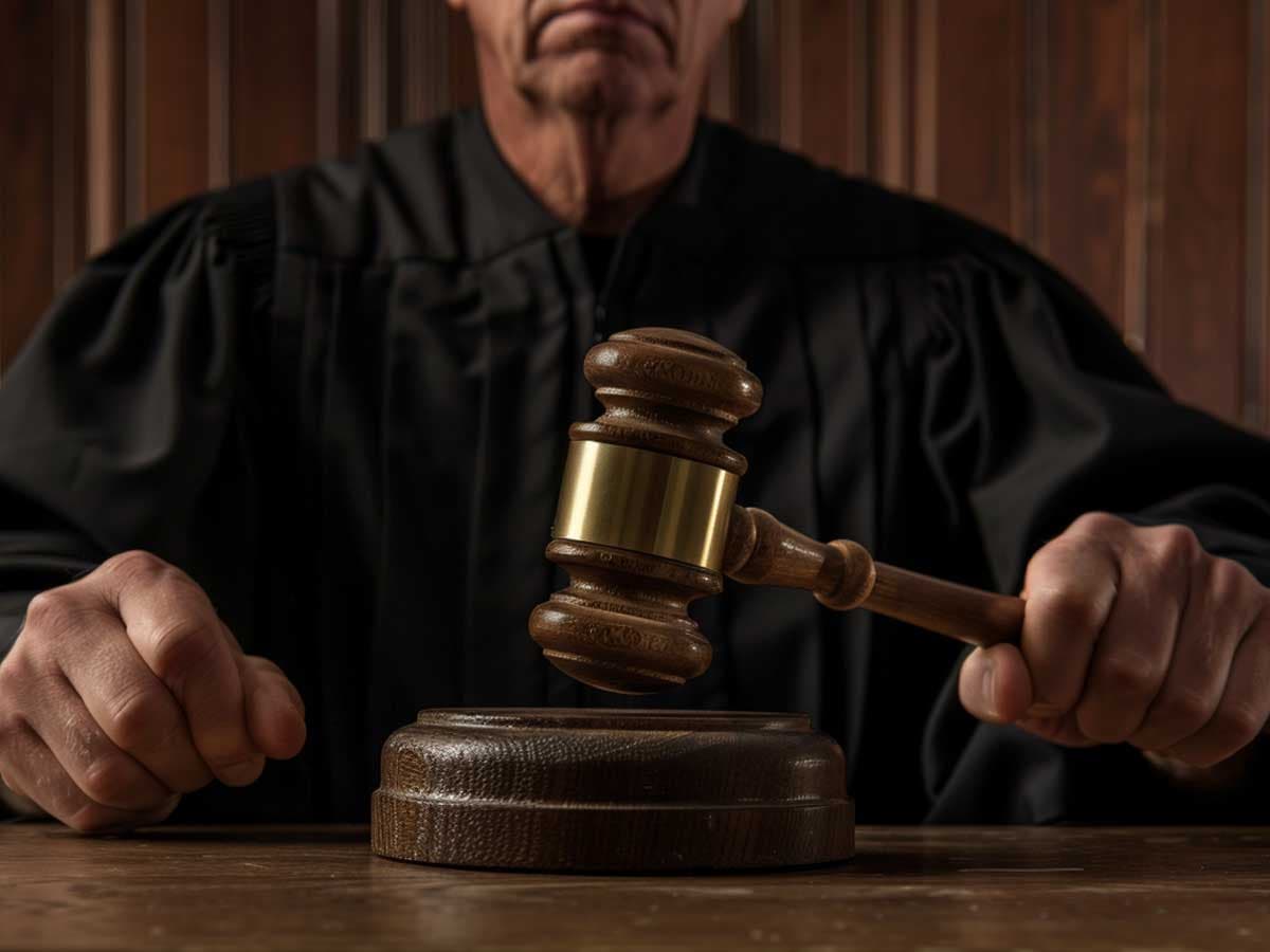 Judge holding a gavel