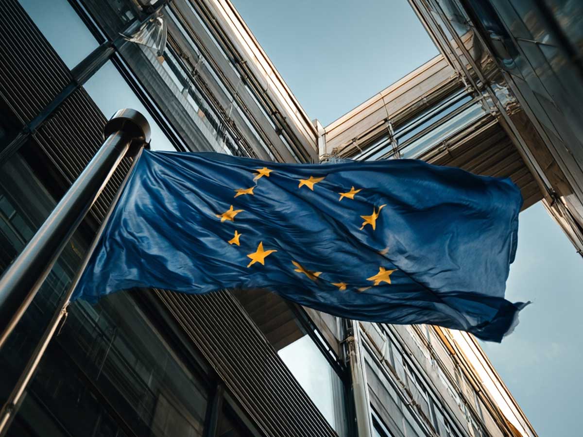 EU flag outside building