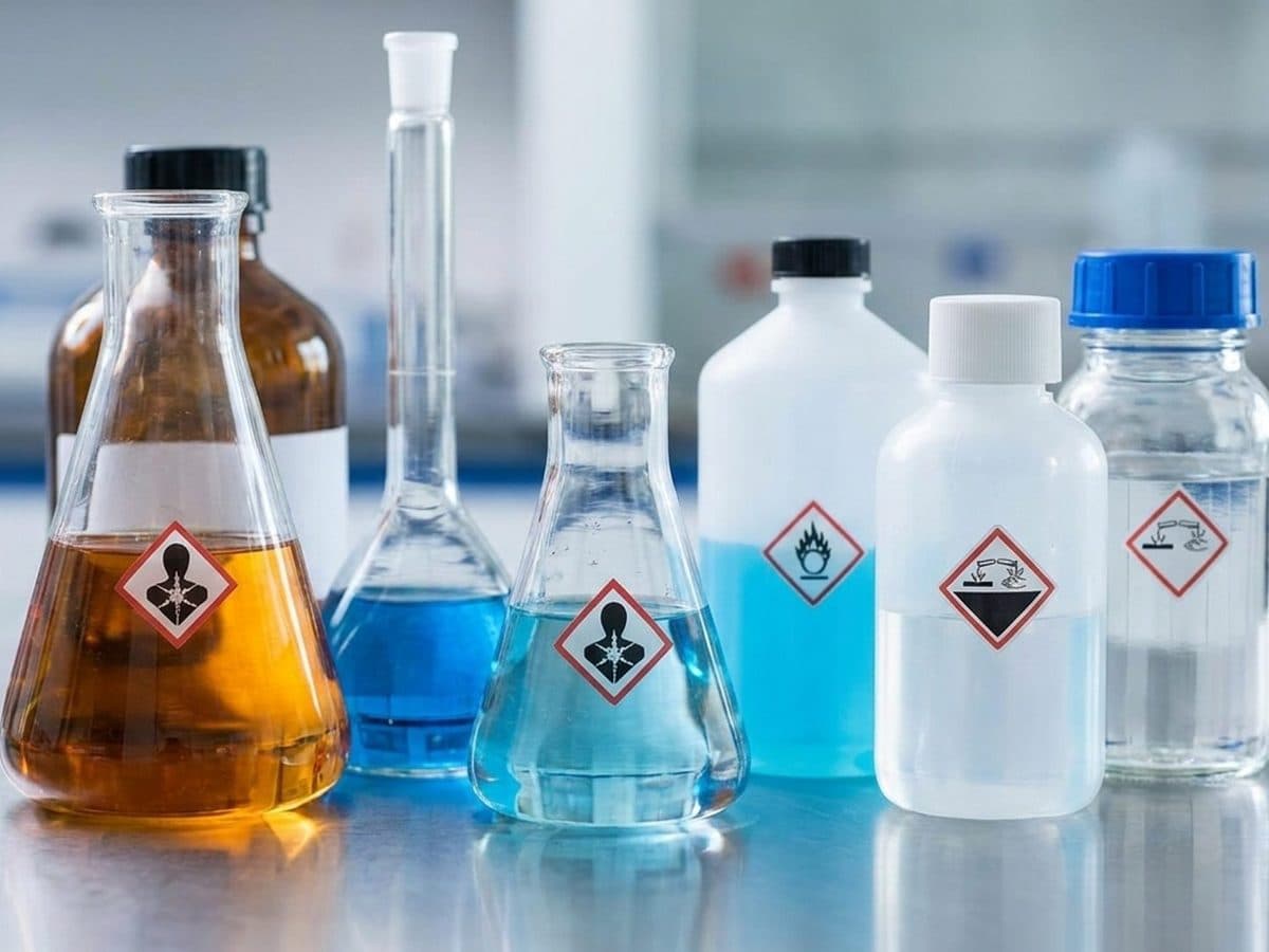Chemical hazard labels and laboratory compliance setting