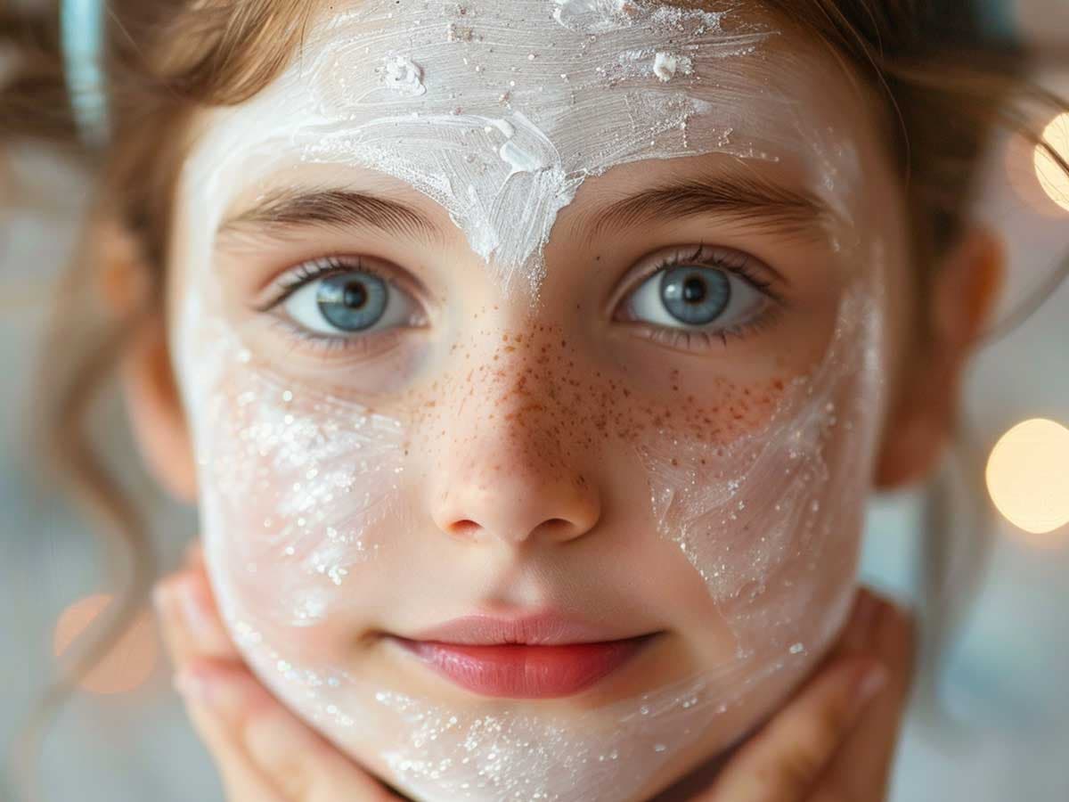 Child with cosmetics